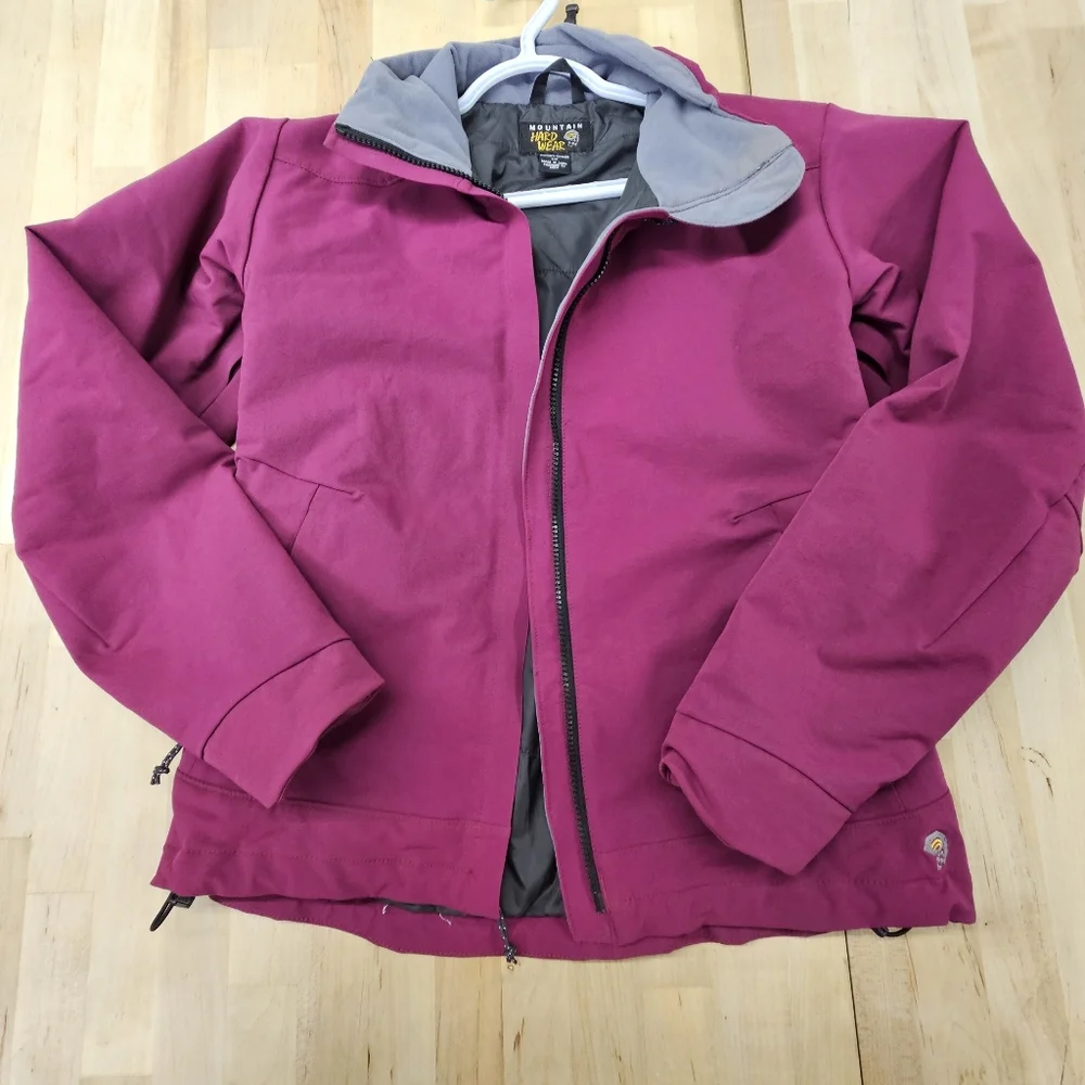 Mountain Hardwear Jacket Wms Small Plum Callisto Full Zip Fleece-Lined Softshell - Picture 5 of 15